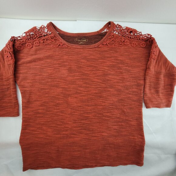 Maurices Top Women's XXL Rust Orange Knit 3/4 sleeve Cotton - Picture 7 of 13